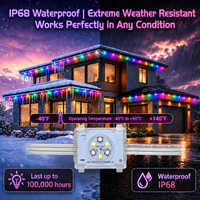 Lumières de piste extérieures permanentes 48V IP68, 300ft 400ft 500ft, lumières de Noël RGBIC à 6 LED pour la décoration des bâtiments