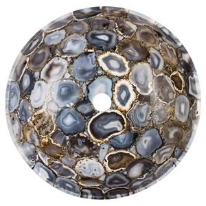Évier de cuisine rond en agate naturelle, accessoire moderne artisanal pour lavabo de salle de bain, cadeau unique et élégant pour la décoration intérieure - Product Image 2