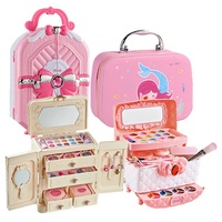 LK Set de Maquillaje Lavable Ecológico de Plástico para Niñas de 2 a 9 Años, Juguete de Simulación de Esmalte de Uñas Multicolor, Kit de Maquillaje Real