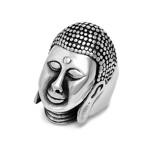Chinese Style Men's <b>Titanium</b> Steel Buddha Head <b>Ring</b> SA815 Everyday Wear Jewelry - Product Image 5