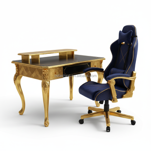 Ensemble de bureau de direction sur mesure de luxe et chaise de gaming ergonomique, mobilier de bureau de style rococo français, solution commerciale personnalisée OEM - Product Image 1