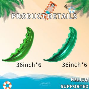 12 Pezzi Grandi Palloncini a Forma di Foglie di Palma in Mylar Verde per Feste Hawaiane Luau Aloha Tropicali Estive in Spiaggia e Baby Shower - Product Image 6