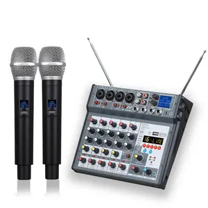 BMG-06E professional mixing equipment suitable for DJ dual wireless microphone equipment for karaoke BT mixer online live stream