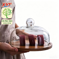Taartpresentatieplateau Deksel Glazen deksel Transparant Rond Dessert Fruitproefdoos Westerse gebakjes Brood Modern Minimalistisch