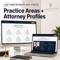Conception et développement de sites web pour cabinets d'avocats, avec domaines d'expertise, profils d'avocats et réservation de consultation