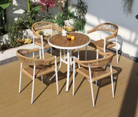 Chaises de jardin françaises, table à manger, mobilier de restaurant, chaise empilable en aluminium, ensemble de chaises pour terrasse extérieure, balcon, boutique