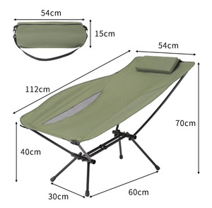 Chaise pliante d'extérieur en alliage d'aluminium à dossier haut pour le camping et les loisirs, portable et légère - Product Image 4