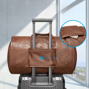 Duffels para hombre PU plegable Casual viaje negocios bolso al aire libre impermeable multifuncional traje Fitness bolso de hombro - Product Image 4