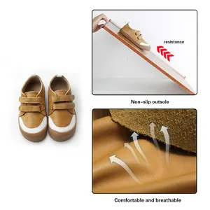 BEIBEIHAPPY Patent trendy Kinder Baby-Ergonomie-Schuhe Null-Tropfen-Leichte fußgeformte flexible Leder-Kids-Geh-Schuhe Turnschuhe