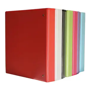 Carpeta de anillas personalizada de color de fábrica, carpeta redonda de 3 anillas de 1 pulgada con 2 bolsillos interiores, carpeta de anillas para escuela, oficina en casa