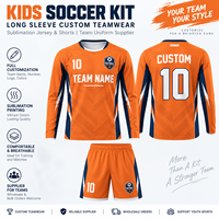 Tenue de football personnalisée pour enfants, maillot à manches longues et short par sublimation, kit d'entraînement de football pour jeunes, vêtements d'équipe, fournisseur OEM