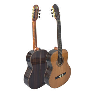 Guitarra clásica OEM de fábrica de alta calidad de 39 pulgadas con tapa de pino rojo macizo y parte posterior y laterales de palisandro, artesanía exquisita - Product Image 1