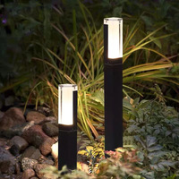 Lámpara de Jardín LED Negra Minimalista, Duradera, de Aluminio Fundido a Presión, IP65, para Caminos Exteriores, con Estaca para el Suelo
