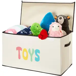 Toy Chest and Storage, Large Cute and Functional Toy Box Storage Cube with Handles