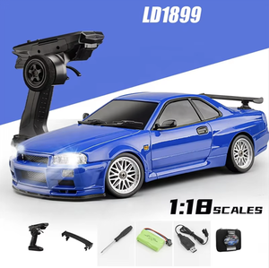 Voiture de course RC à drift LDRC 1899 GTR R34 à l'échelle 1/18, 2,4 GHz, propulsion arrière, avec gyroscope intégré, jouet de course entièrement proportionnel - Product Image 3