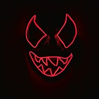 Masques lumineux en PVC pour fête d'Halloween, carnaval, horreur, amusants, accessoires d'ambiance, exclusifs pour la vente transfrontalière à succès