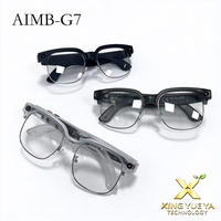 Lunettes Intelligentes AIMB-G7 AI, Vidéo HD 1080P 8MP, Anti-tremblement, Demi-cadre Métallique, Enregistrement Vocal, Traduction, Transmission Wi-Fi avec Type-C