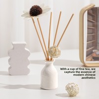 Diffuseur de parfum en céramique naturel longue durée, kit d'huiles aromatiques avec bâtonnets en rotin pour chambre à coucher, décoration intérieure, cadeau
