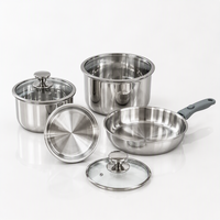 Ensemble de casseroles SUS304 pour cuisinières à gaz, poignée de casserole antiadhésive amovible, ensemble de casseroles tri-couches, avec poignées amovibles