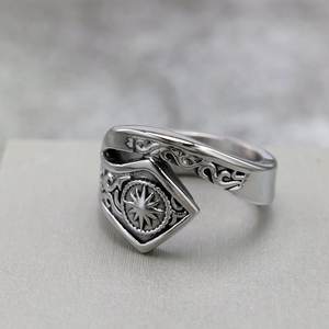 Anillo de Acero Inoxidable para Hombre, Diseño Geométrico con Patrón de Estrella, Estilo Hip Hop, Joyería para Regalo - Product Image 2