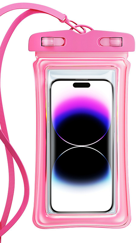 Bubble phone waterproof bag, pink.