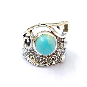 แหวนลาร์ิมา แหวนเงินแท้ 925 ประดับพลอย แหวนปรับขนาดได้ แหวนลาร์ิมาทำมือ คอลเลคชั่นแหวนสวยงาม เครื่องประดับเงิน ราคาขายส่ง - Product Image 1