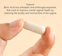 Capsules d'acide borique et suppositoires de soin Yoni en gros, spécialement formulés pour l'hygiène féminine, le contrôle des odeurs et l'équilibre du pH