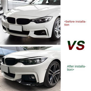 Spoiler Anteriore per <span class=keywords><strong>BMW</strong></span> <span class=keywords><strong>Serie</strong></span> <span class=keywords><strong>4</strong></span> F32 F33 F36 2014-2020 M-Sport, Aspetto Fibra di Carbonio/Nero Lucido, Splitter Aerodinamici - Product Image 6