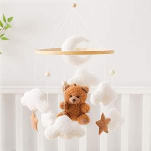 Mobile <span class=keywords><strong>de</strong></span> berceau pour bébé Bear Cloud, fait main, en fourrure, mobile <span class=keywords><strong>de</strong></span> chambre d'enfant unisexe, jouet suspendu pour la décoration <span class=keywords><strong>de</strong></span> la chambre d'enfant - Product Image 6
