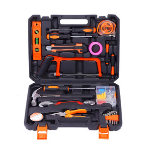 Ensemble d'outils ménagers 62 pièces en acier haute teneur en carbone, boîte à outils multifonctionnelle pour réparation domestique, automobile et électrique - Product Image 1