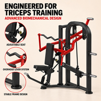 Machine d'extension des triceps assise pour salle de sport commerciale, entraîneur de force des bras avec siège réglable et barre de préhension inclinée