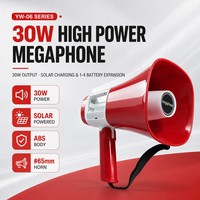 Haut-parleur portable sans fil solaire 30W avec mégaphone, en ABS, alimenté par batterie, pour diffusion publique