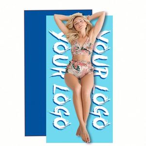 Serviette de plage personnalisée en microfibre suédée, imprimée numériquement, sans sable, séchage rapide, en polyester, avec logo, pour l'été – Échantillon en gros - Product Image 1