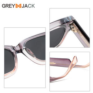 Lunettes de soleil carrées Greyjack, monture PC, UV400, polarisées, unisexes, type 3, pare-soleil, verres noirs, matériau TAC - Product Image 3