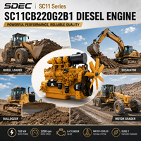 Moteur de machine de construction turbocompressé SDEC SC11CB220G2B1 162 kW 220 CV 2200 tr/min 10,5 L pour chargeuse sur pneus, bulldozer, niveleuse, rouleau compresseur