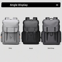 Sac à dos pour ordinateur portable en polyester résistant à l'usure, design ergonomique à rabat, idéal pour les étudiants et les voyages en extérieur