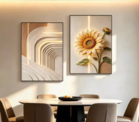 Décoration murale moderne 3D, art floral exquis et élégant, impression HD haut de gamme, peinture sur porcelaine cristalline en deux panneaux, vente en gros