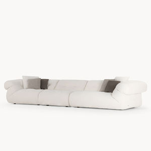 Canapé en tissu blanc haut de gamme 4 places, long, moderne, minimaliste, élégant, confortable et moelleux pour villa, maison, salon chaleureux - Product Image 2