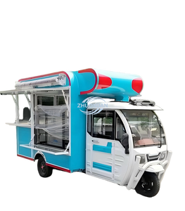 Lindo Camión de Comida Móvil, Remolque de Café Callejero, Carrito de Comida para BBQ y Dulces, Carro Multifuncional para Helados y Bocadillos - Product Image 6