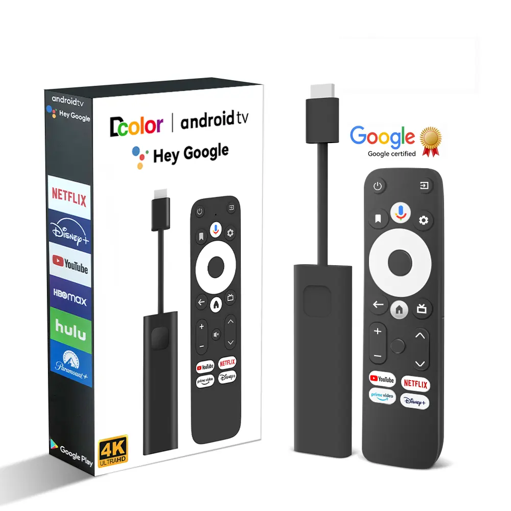 Version globale 4K HDR Streaming Media Player TV Stick Ultra HD 2G 16G WIFI Google Assistant BT Remote ATV Android TV Box