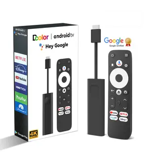 Versão global 4K HDR Streaming Media Player TV Stick Ultra HD 2G 16G WIFI Google Assistente BT Remoto ATV Android TV Box