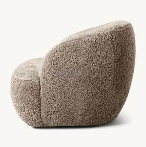 Sillón Giratorio <span class=keywords><strong>Luisa</strong></span> de Piel de Oveja Sassanid Luxury Relaxation - Product Image 4