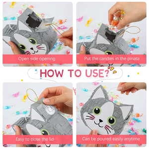 Piñatas Personalizadas de Gatito Nicro, Bolsa de Dulces, Recuerdo de Fiesta de Baby Shower o Cumpleaños, Juguete 3D, Piñata Mini al por Mayor para Niños - Product Image 6