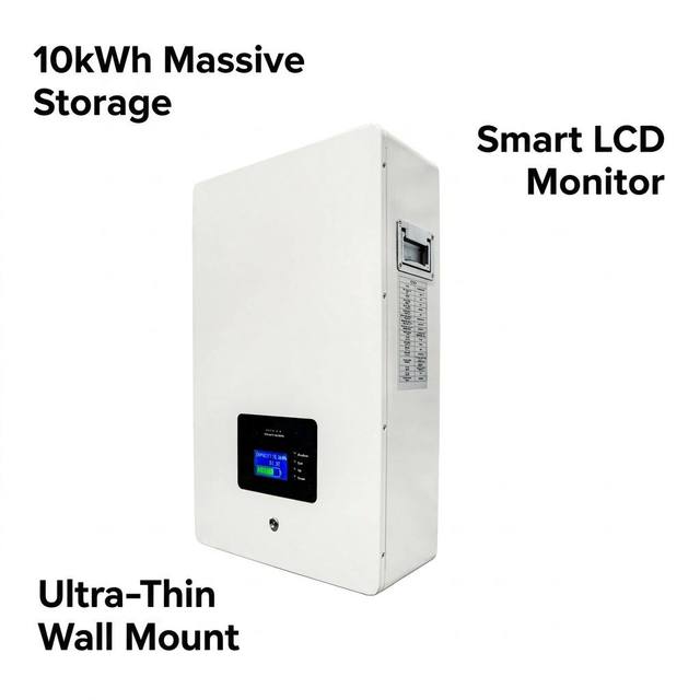 10kWh Powerwall 51.2V 200Ah LiFePO4 Battery Smart BMS Wall Mounted Home Energy Storage System Solar ESS UPS Backup
