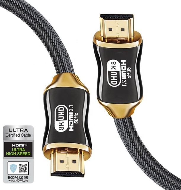 High Quality Gold Plated Cable Support HDMI 2.1 8K Cable 4K120Hz 3D Ultra High Speed Flexible Cable  for Hdtv PS5 Xbox