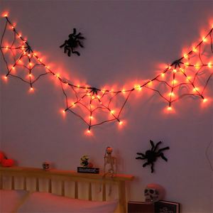 Halloween Spider Web LED String Lights for Halloween Dorm Room Party Decor Spooky Themed College Festival Ambient Lighting - Product Image 2