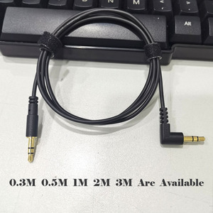 Câble audio stéréo en gros, fin, 3,5 mm, à angle droit, gaine en PVC, 0,9 m, mâle-mâle, plaqué or, cuivre pur sans oxygène 99,99 %, 30 AWG - Product Image 2