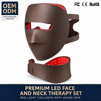 Masque facial et collier LED Photon en silicone de qualité alimentaire, double longueur d'onde rouge NIR, collagène anti-âge, luxe OEM