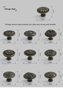 JAYA Poignées de couleur foncée dans les boutons d'armoires de cuisine Boutons et poignées ronds Boutons d'armoires vintage - Product Image 2