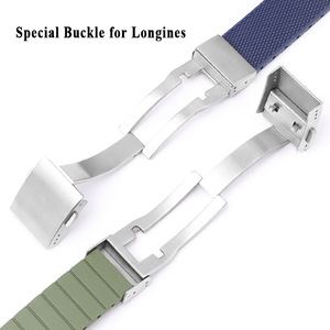 Correa de Reloj Deportiva de TPU Impermeable para Relojes <span class=keywords><strong>Longines</strong></span>, Correas de Goma de Lujo para <span class=keywords><strong>Hombre</strong></span>, Ajustables, de 21 mm, con Extremo Curvo, para Relojes de Buceo - Product Image 3